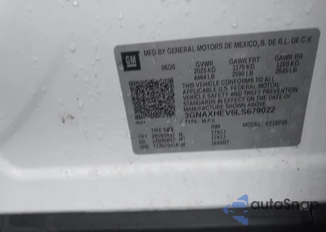 2020 Chevrolet Equinox Fwd Ls from USA, damaged, VIN 3GNAXHEV6LS679022